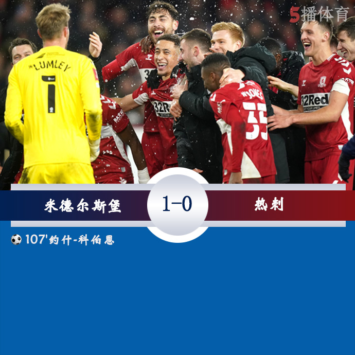 足总杯第5轮 米德尔斯堡  1 - 0  热刺