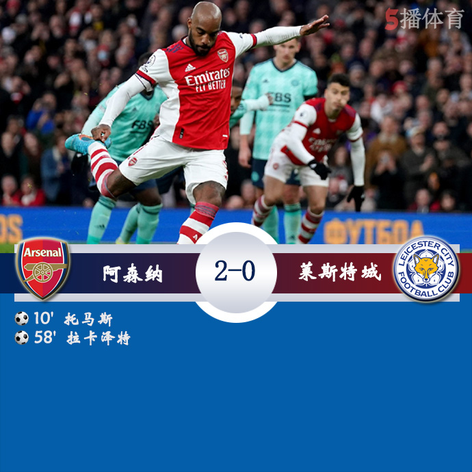 英超第29轮 阿森纳  2 - 0  莱斯特城