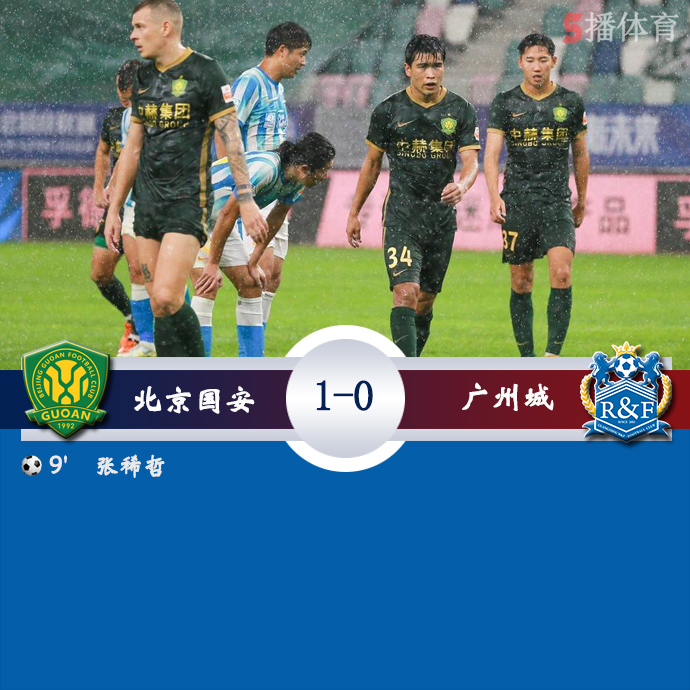 中超第14轮 北京国安  1 - 0  广州城