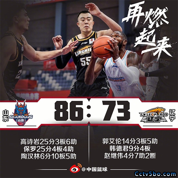 CBA季前赛 山东  86 - 73  辽宁