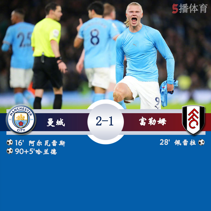 英超第15轮 曼城  2 - 1  富勒姆