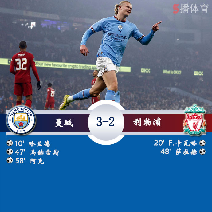 曼城  3 - 2  利物浦