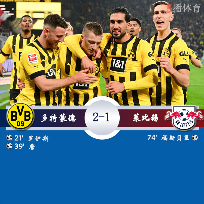 多特蒙德  2 - 1  RB莱比锡