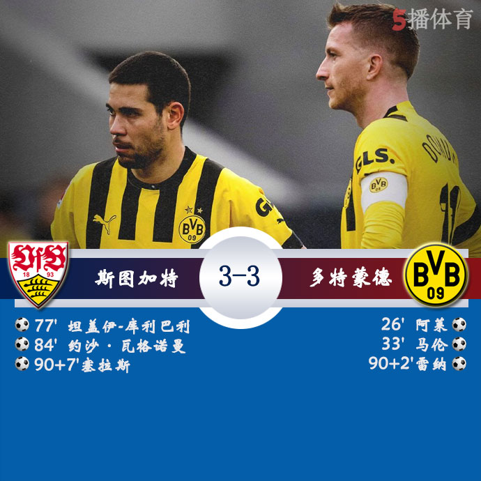 斯图加特  3 - 3  多特蒙德