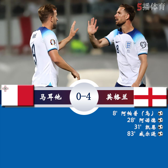 马耳他  0 - 4  英格兰