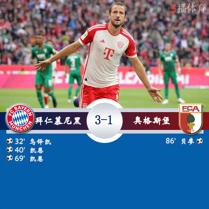 拜仁慕尼黑  3 - 1  奥格斯堡