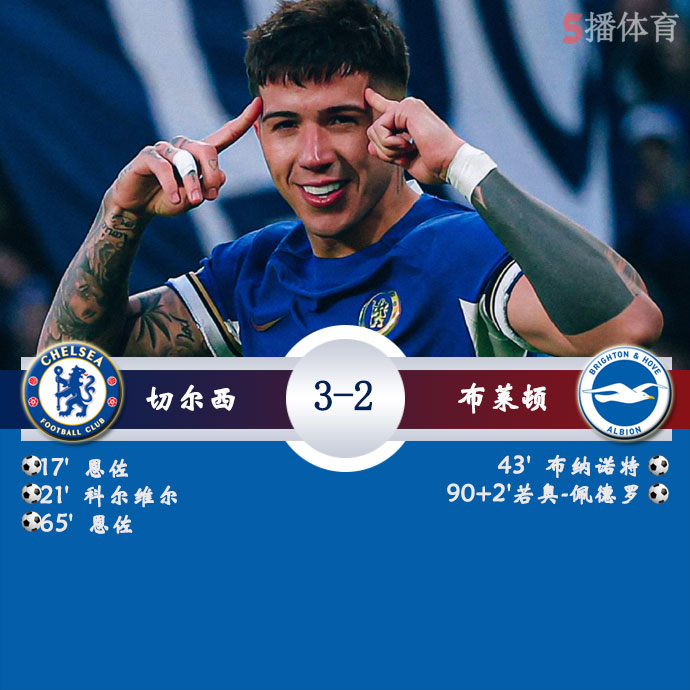 切尔西  3 - 2  布莱顿