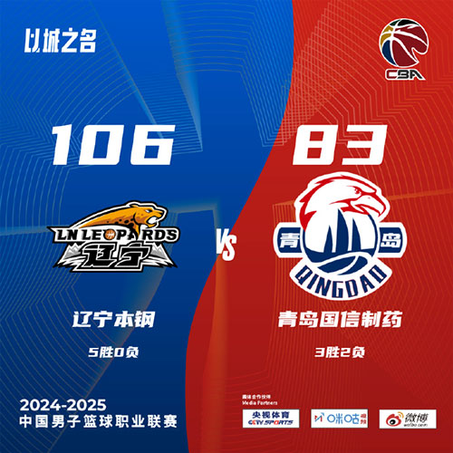 辽宁  106 - 83  青岛