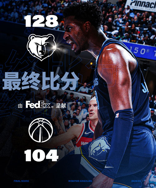 奇才  104 - 128  灰熊