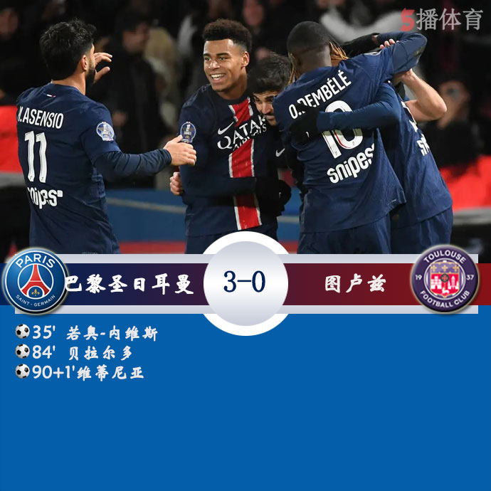 巴黎圣日耳曼  3 - 0  图卢兹